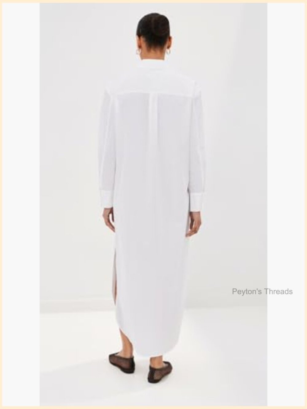 Lightweight Cotton Poplin Maxi Dress with Pockets and Button Front - Picture 3 of 6